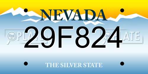 29F824 Nevada License Plate