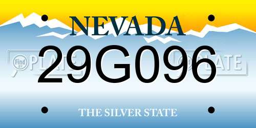 29G096 Nevada License Plate