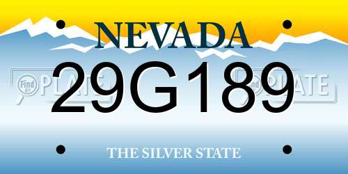 29G189 Nevada License Plate