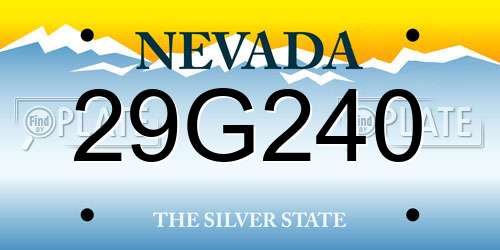 29G240 Nevada License Plate