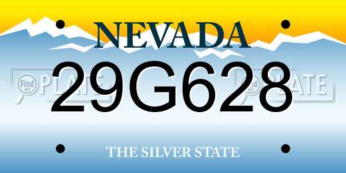 29G628 Nevada License Plate