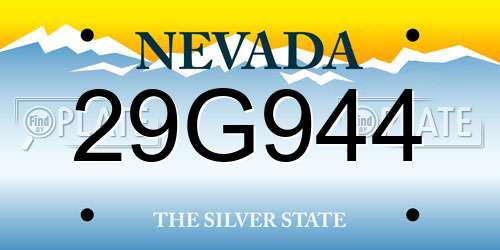 29G944 Nevada License Plate