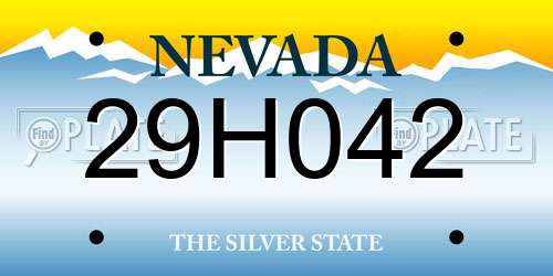29H042 Nevada License Plate