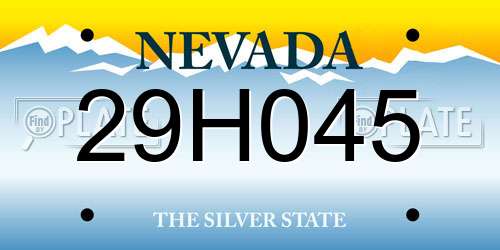29H045 Nevada License Plate