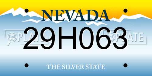 29H063 Nevada License Plate