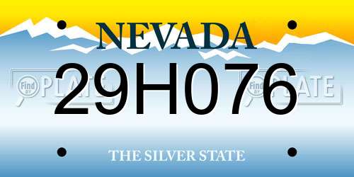 29H076 Nevada License Plate