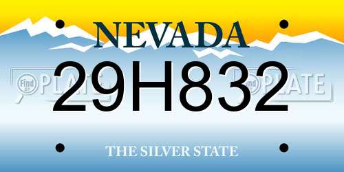 29H832 Nevada License Plate