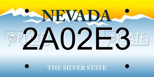 2A02E3 Nevada License Plate