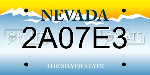 2A07E3 Nevada License Plate