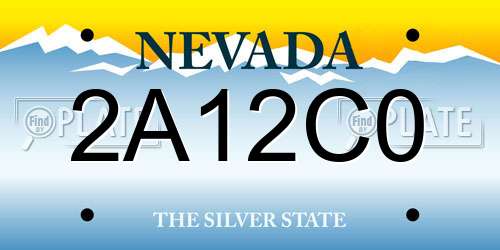 2A12C0 Nevada License Plate