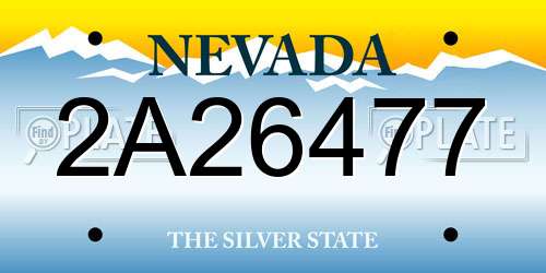 2A26477 Nevada License Plate
