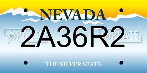 2A36R2 Nevada License Plate