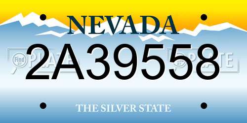 2A39558 Nevada License Plate
