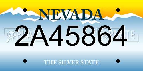 2A45864 Nevada License Plate