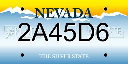 2A45D6 Nevada License Plate