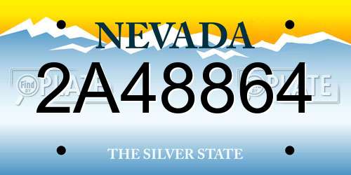 2A48864 Nevada License Plate