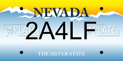 2A4LF Nevada License Plate