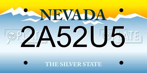 2A52U5 Nevada License Plate
