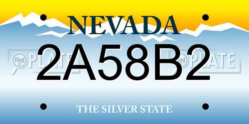 2A58B2 Nevada License Plate