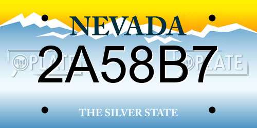 2A58B7 Nevada License Plate