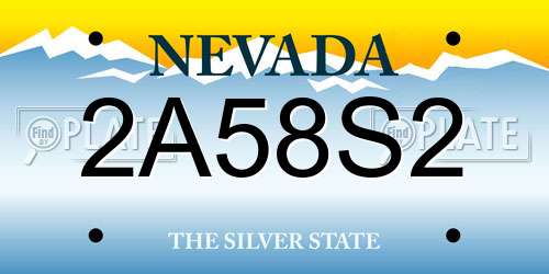 2A58S2 Nevada License Plate