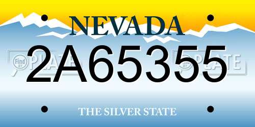 2A65355 Nevada License Plate