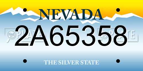 2A65358 Nevada License Plate