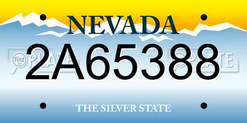 2A65388 Nevada License Plate