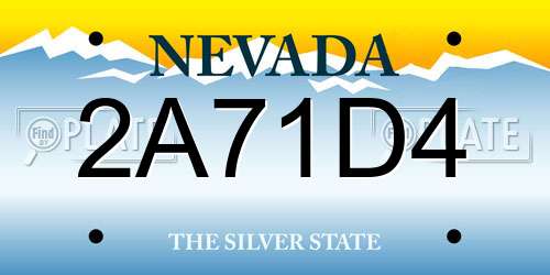 2A71D4 Nevada License Plate