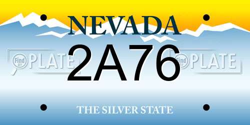 2A76 Nevada License Plate