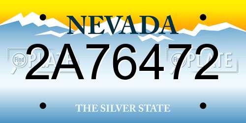 2A76472 Nevada License Plate