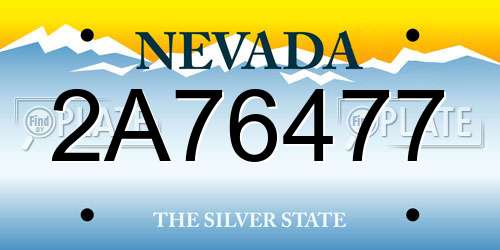 2A76477 Nevada License Plate