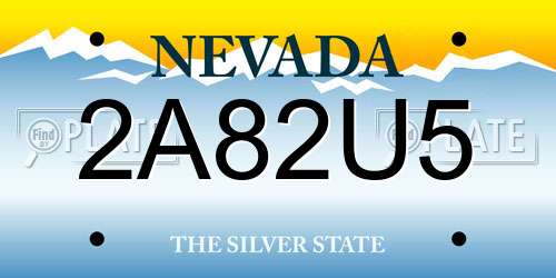 2A82U5 Nevada License Plate