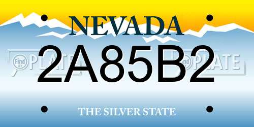 2A85B2 Nevada License Plate