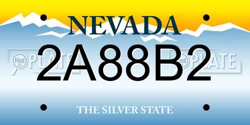 2A88B2 Nevada License Plate