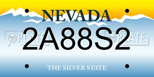 2A88S2 Nevada License Plate