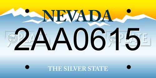 2AA0615 Nevada License Plate