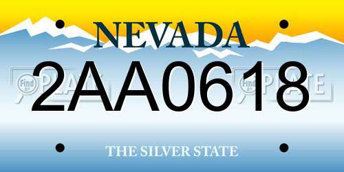 2AA0618 Nevada License Plate