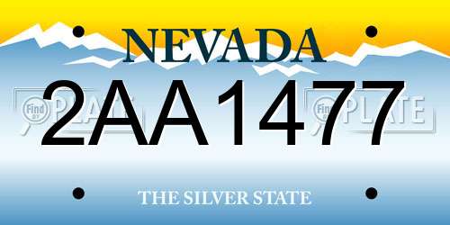 2AA1477 Nevada License Plate