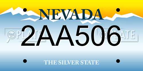 2AA506 Nevada License Plate
