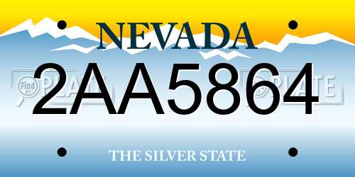 2AA5864 Nevada License Plate