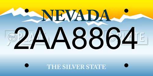 2AA8864 Nevada License Plate