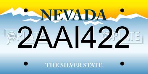 2AAI422 Nevada License Plate