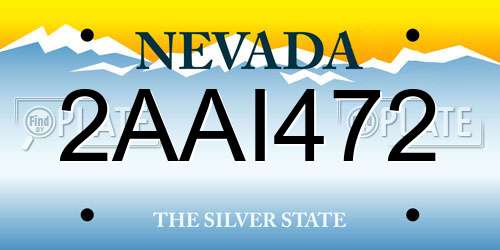 2AAI472 Nevada License Plate