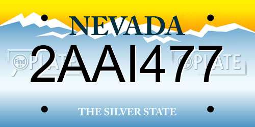2AAI477 Nevada License Plate