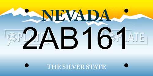2AB161 Nevada License Plate