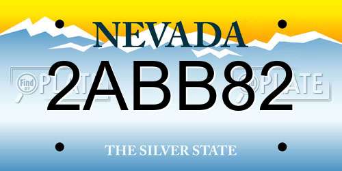 2ABB82 Nevada License Plate