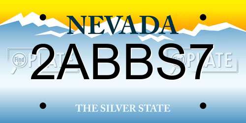 2ABBS7 Nevada License Plate