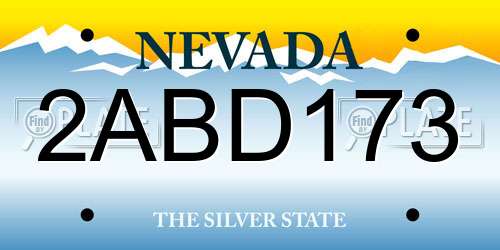 2ABD173 Nevada License Plate