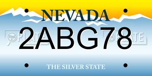 2ABG78 Nevada License Plate